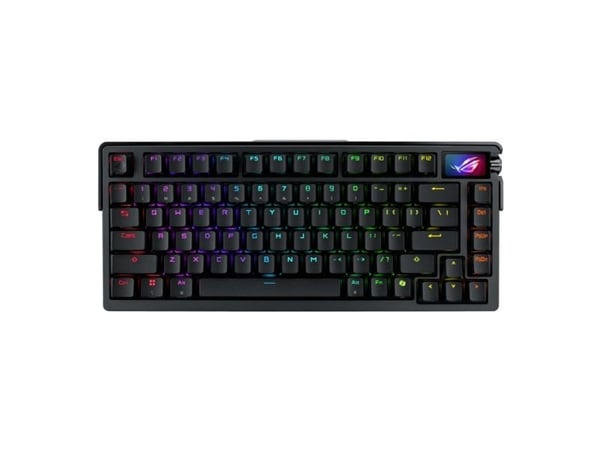 ASUS ROG Azoth Extreme, 75%, Ledning & Trådløs, USB + RF Wireless + Bluetooth, Mekanisk nøkkelbryter, QWERTY, Sort