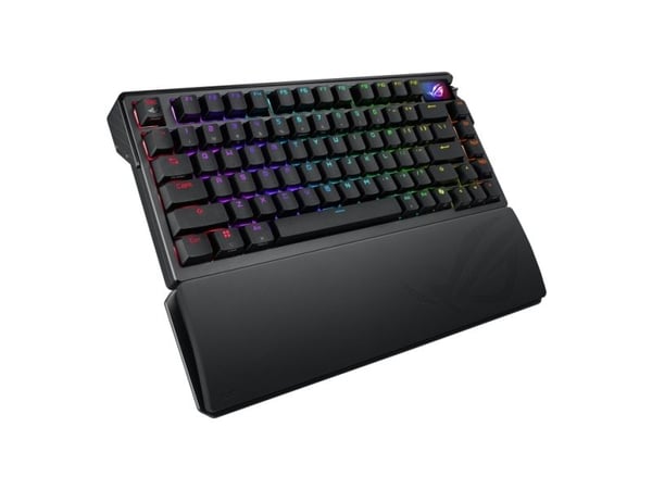ASUS ROG Azoth Extreme, 75%, Ledning & Trådløs, USB + RF Wireless + Bluetooth, Mekanisk nøkkelbryter, QWERTY, Sort