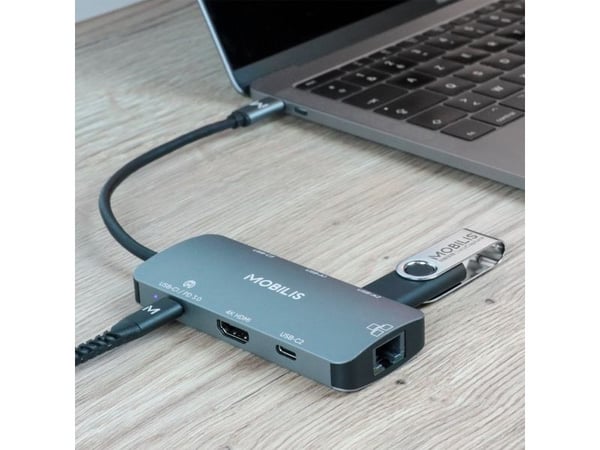 Mobilis - Dockningsstation - USB-C - HDMI - 1GbE