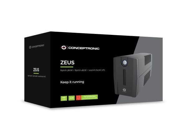 Conceptronic ZEUS02G, Linje-Interactive, 0,85 kVA, 480 W, 220 V, 240 V, 220 V