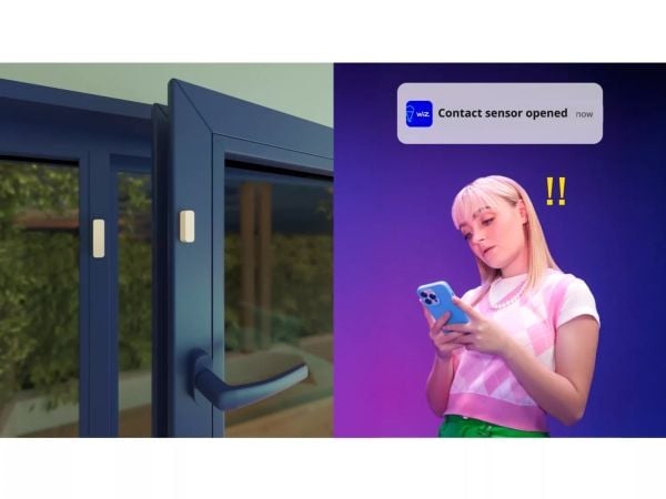 WiZ Contact Sensor – Home Monitoring, Home Automation, Real-Time Alerts, Light Alarms, Easy Setup, Home Security, Notifications, App Control, Conne...