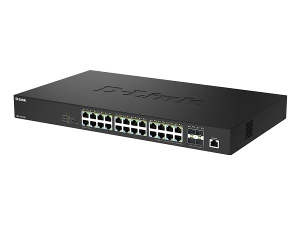 D-Link DMS 1250-28P - Kytkin - L2+ - älykäs - 24 x 10/100/1000/2.5G (PoE+) + 4 x 10 Gigabit SFP+ - pöytätietokone - PoE+ (475 W) - PoE+ (475 W)