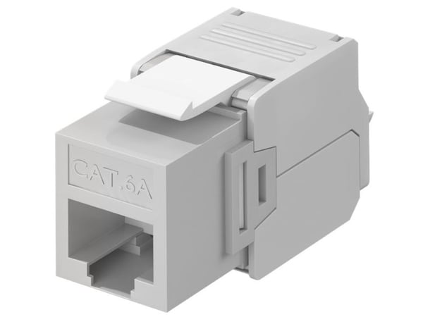 goobay - Modulaariset sisäkkeet - CAT 6a - UTP - RJ-45 - valkoinen, vaaleanharmaa