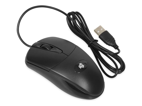 iBOX i007 - Mus - høyre- og venstrehåndet - optisk - 3 knapper - kablet - USB - svart