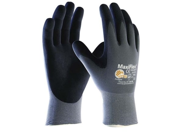 Hansker Maxi-flex grå/svart nylon/lycra nr9 12stk/pak