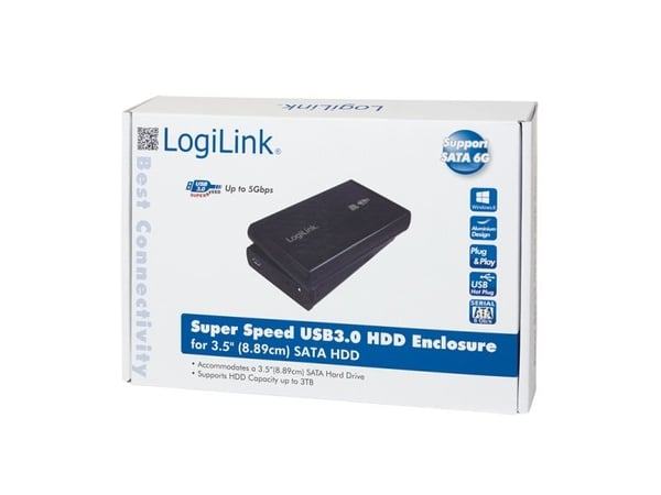 2Direct UA0107, HDD-kotelo, 3.5", SATA, 5 Gbit/s, USB-liitettävyys, musta