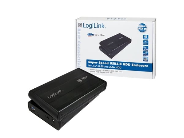 2Direct UA0107, HDD-kotelo, 3.5", SATA, 5 Gbit/s, USB-liitettävyys, musta