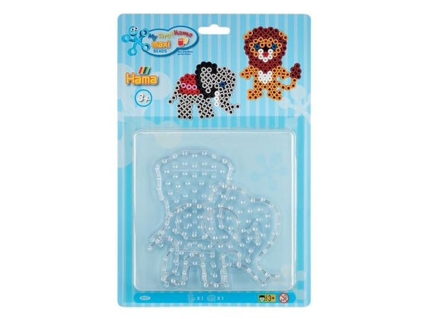Hama "Lion, little elephant" pinnebrett, i en blisterpakning for maxi-strykeperler - 1 stk (00008107)