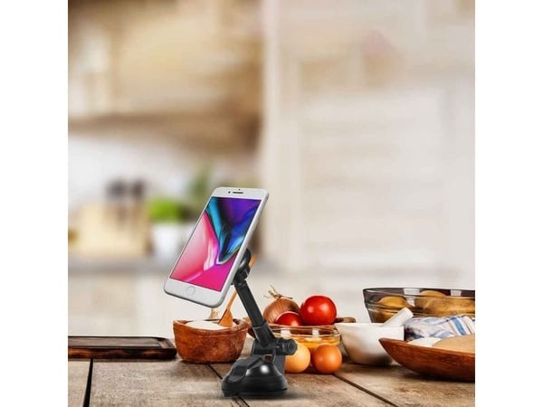 Tellur magnetisk telefonholder, sugekoppholder, justerbar, MUM, sort