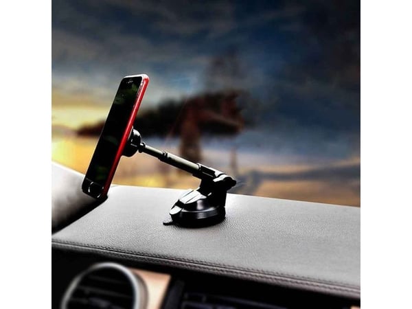 Tellur magnetisk telefonholder, sugekoppholder, justerbar, MUM, sort