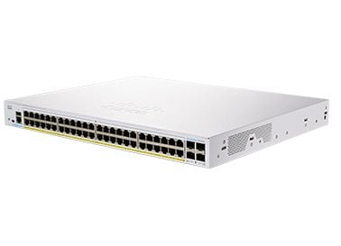 Cisco Business 350 Series 350-48P-4G - Switch - L3 - Styrt - 48 x 10/100/1000 (PoE+) + 4 x Gigabit SFP - rackmonterbar - PoE+ (370 W) - gjenfabrikert