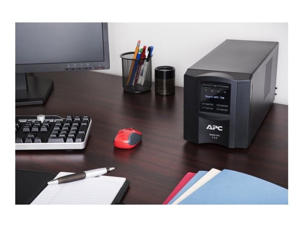 APC Smart-UPS 750VA LCD - UPS - AC 120 V - 500 watt - 750 VA - enkeltfase - Ethernet, RS-232, USB - utgangskontakter: 6 - svart - APC Take-Back - m...