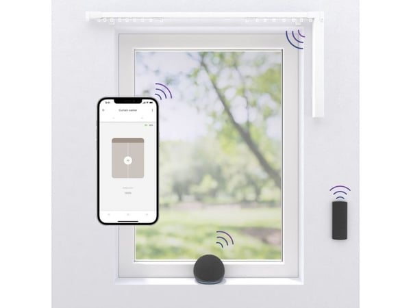 MotionBlinds smart gardinskinne, sentral åpning 200 cm