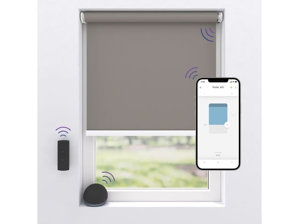 MotionBlinds trådløs elektrisk blackout rullegardin 90x190cm - grå