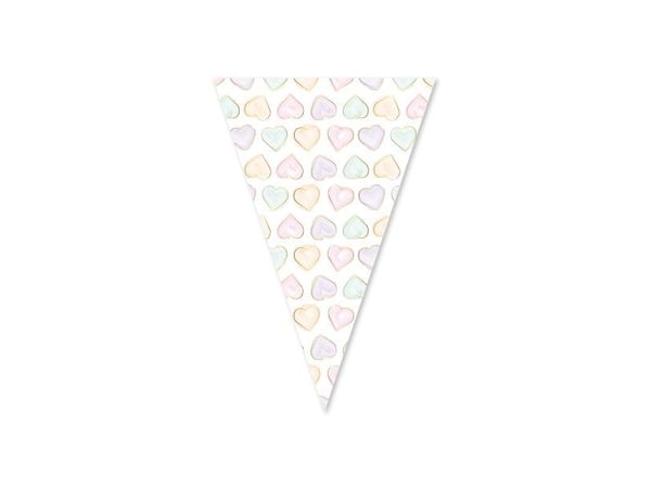 Pastel hjerter vimpelguirlande, 6 m
