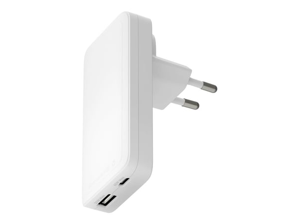 dbramante1928 re-charge Pro - Strømadapter - slank - 65 watt - 2 utgangskontakter (USB-C, USB) - hvit