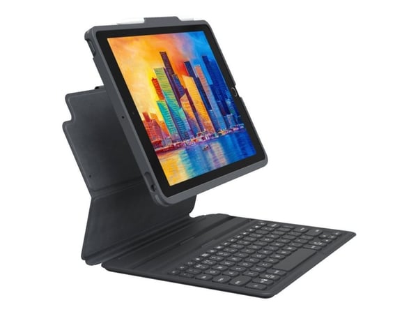ZAGG Pro Keys - Tangentbord och foliefodral (löstagbart fodral) - bakgrundsbelyst - trådlös - Bluetooth - QWERTY - Nordisk
