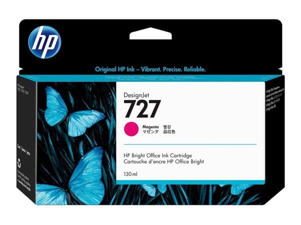 Blekkpatron HP 727 B3P20A, 130 ml, magenta