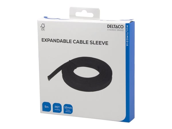 DELTACO - Kabelisolering - nät, 12 mm diameter - sortering - 5 m