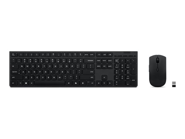 Lenovo Professional - Sats med tangentbord och mus - trådlös - Bluetooth, 2.4 GHz - QWERTY - USA med eurosymbol - grå - brun låda