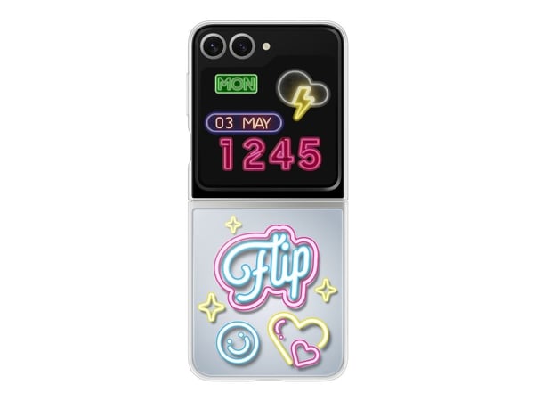Samsung - Bakdeksel til mobiltelefon - neon tema - grå - for Galaxy Z Flip6