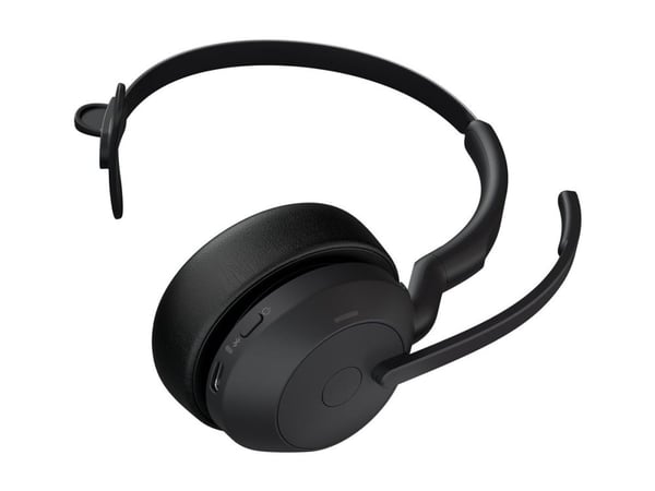 Jabra Evolve2 55 UC Mono - Hodesett - on-ear - Bluetooth - trådløs - aktiv støydemping - USB-A - svart - Zoom Certified, Certified for Microsoft Te...