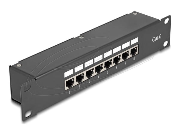 Delock - Koblingspanel - rackmonterbar - CAT 6 - RJ-45 - svart - 1U - 10"