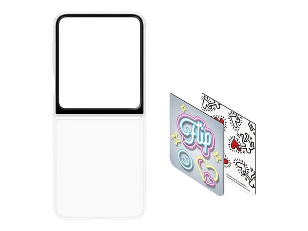 Samsung EF-ZF741 - Keith Haring - bakdeksel til mobiltelefon - hvit - for Galaxy Z Flip6