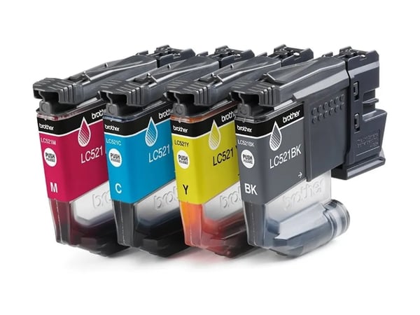 Brother LC521 Value Pack - 4-pack - svart, gul, cyan, magenta - original - hengeboks - blekkpatron - for Brother DCP-J1260W, DCP-J1310DW, DCP-J1313...