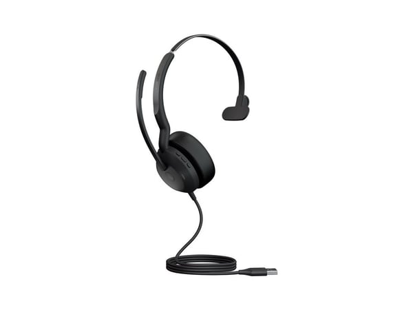 Jabra Evolve2 50 MS Mono - Hodesett - on-ear - kablet - aktiv støydemping - USB-A - svart - Zoom Certified, Certified for Microsoft Teams, Cisco We...