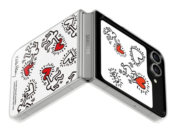 Samsung EF-ZF741 - Keith Haring - bakdeksel til mobiltelefon - hvit - for Galaxy Z Flip6