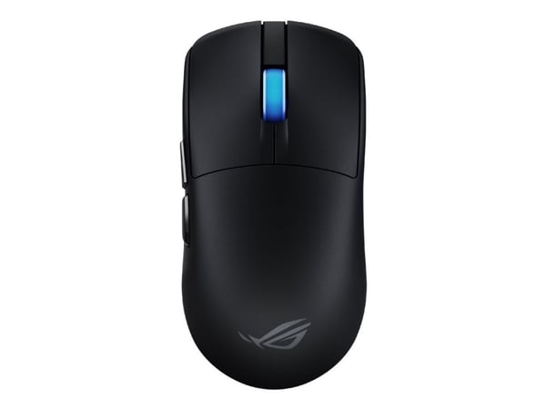 ASUS ROG Harpe II Ace - Mus - høyrehendt - optisk - 6 knapper - trådløs, kablet - USB 2.0, 2.4 GHz, Bluetooth 5.1 - USB trådløs mottaker - svart