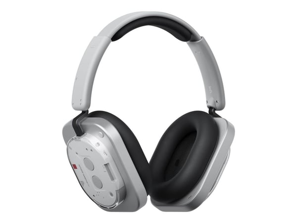 Nothing Headphone (1) - Hörlurar med mikrofon - fullstorlek - Bluetooth - trådlös, kabelansluten - aktiv brusradering - 3,5 mm kontakt, USB-C - vit