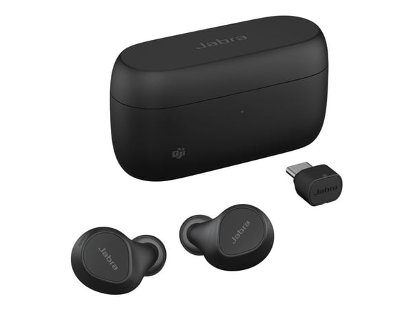 Jabra Evolve2 Buds MS - True wireless-hodetelefoner med mikrofon - i øret - Bluetooth - aktiv støydemping - USB-C via Bluetooth-adapter - lydisoler...