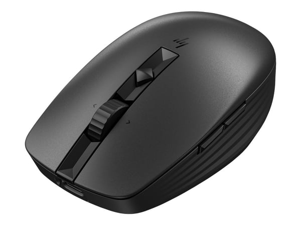 HP 710 - Mus - ladbar - 7 knapper - trådløs - Bluetooth 5.3, 2.4 GHz - USB trådløs mottaker - svart