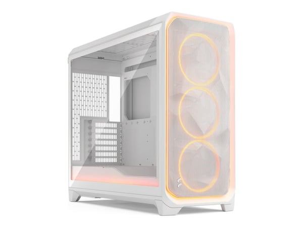 Fractal Design Meshify 3 XL Ambience Pro RGB - Tower - utvidet ATX (E-ATX) - ingen strømforsyning (ATX) - hvit TG-klar fargetone - USB/lyd