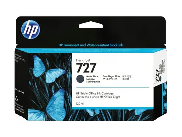Blækpatron HP 727 B3P22A, inkjet, 130 ml, mat sort