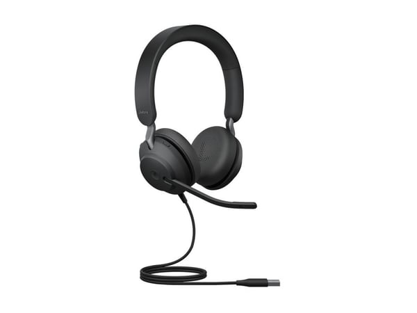 Jabra Evolve2 40 MS Stereo - Hodesett - on-ear - kablet - USB-A - lydisolerende - Certified for Microsoft Teams