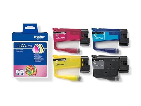 Brother LC527XLVAL, Korkea (XL) värintuotto, musta, Syaani, Magenta, Keltainen, Väriainepohjainen muste, Väriainepohjainen muste, 4 kpl, Value pack