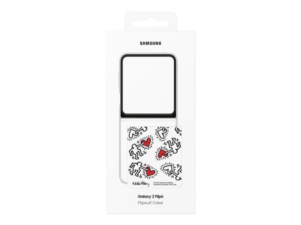 Samsung EF-ZF741 - Keith Haring - bakdeksel til mobiltelefon - hvit - for Galaxy Z Flip6