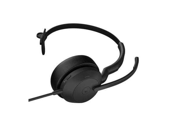 Jabra Evolve2 50 MS Mono - Hodesett - on-ear - kablet - aktiv støydemping - USB-A - svart - Zoom Certified, Certified for Microsoft Teams, Cisco We...