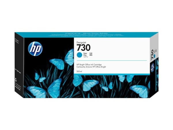 HP 730 - 300 ml - høykapasitets - cyan - original - DesignJet - blekkpatron - for DesignJet SD Pro MFP, T1600, T1600dr, T1700, T1700dr, T1708, T170...