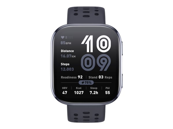 Amazfit Bip 6 Black, 5 cm (1.97"), AMOLED, Kosketusnäyttö, 512 GB, GPS (satelliitti), 27,9 g