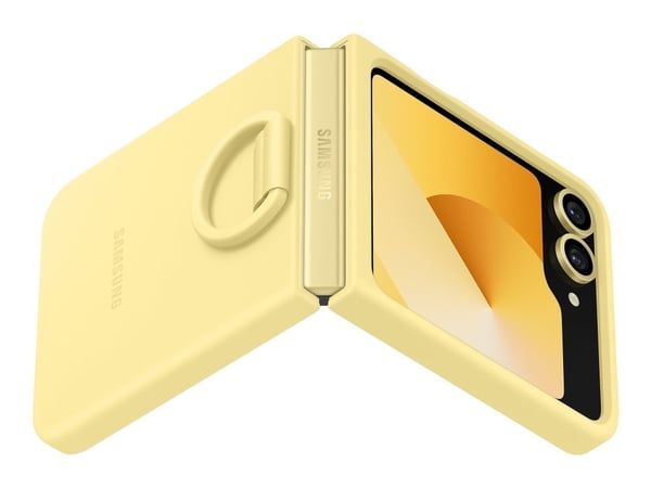 Samsung EF-PF741 - Baksidedeksel for mobiltelefon - med ring - silikon - gul - for Galaxy Z Flip6, Z Flip7 FE