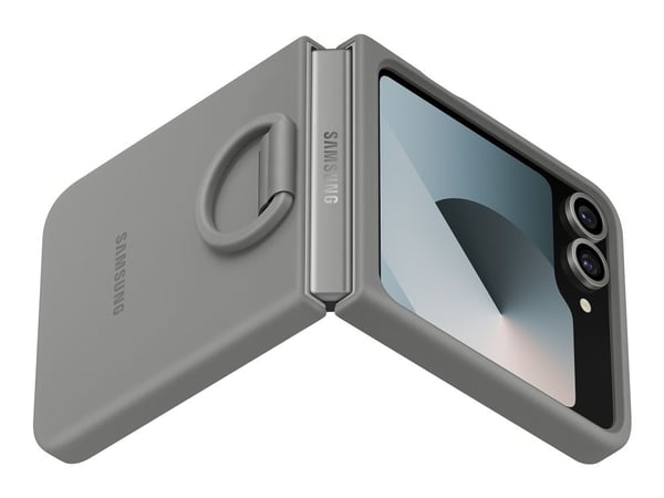 Samsung EF-PF741 - Baksidedeksel for mobiltelefon - med ring - silikon - grå - for Galaxy Z Flip6
