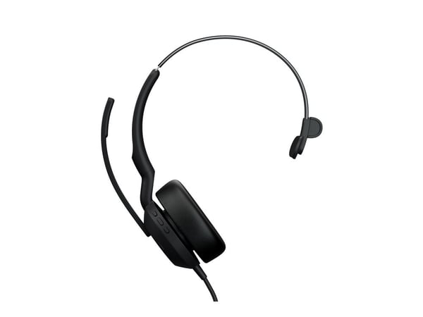 Jabra Evolve2 50 UC Mono - Hodesett - on-ear - kablet - aktiv støydemping - USB-C, USB-A - UC-sertifisert