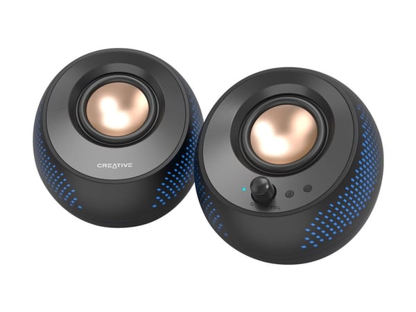 Creative Pebble X - Kaiuttimet - PC:lle - 2.0-kanavainen - langaton - Bluetooth - 15 Watt (Yhteensä) - musta