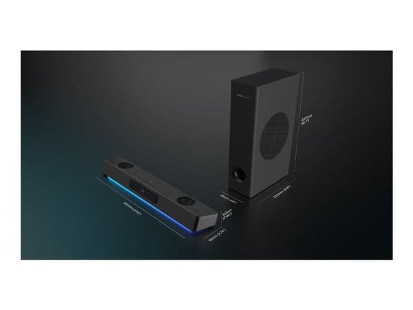 Creative Sound Blaster Katana V2X - Lydplankesystem - for PC - 2,1 kanaler - trådløs - Bluetooth - Appstyrt - USB - 90 watt (Total) - svart
