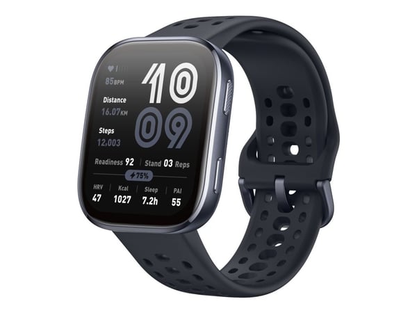 Amazfit Bip 6 Black, 5 cm (1.97"), AMOLED, Kosketusnäyttö, 512 GB, GPS (satelliitti), 27,9 g