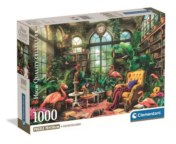 Clementoni Puslespil HQC The Greenhouse Library, 1000 brikker